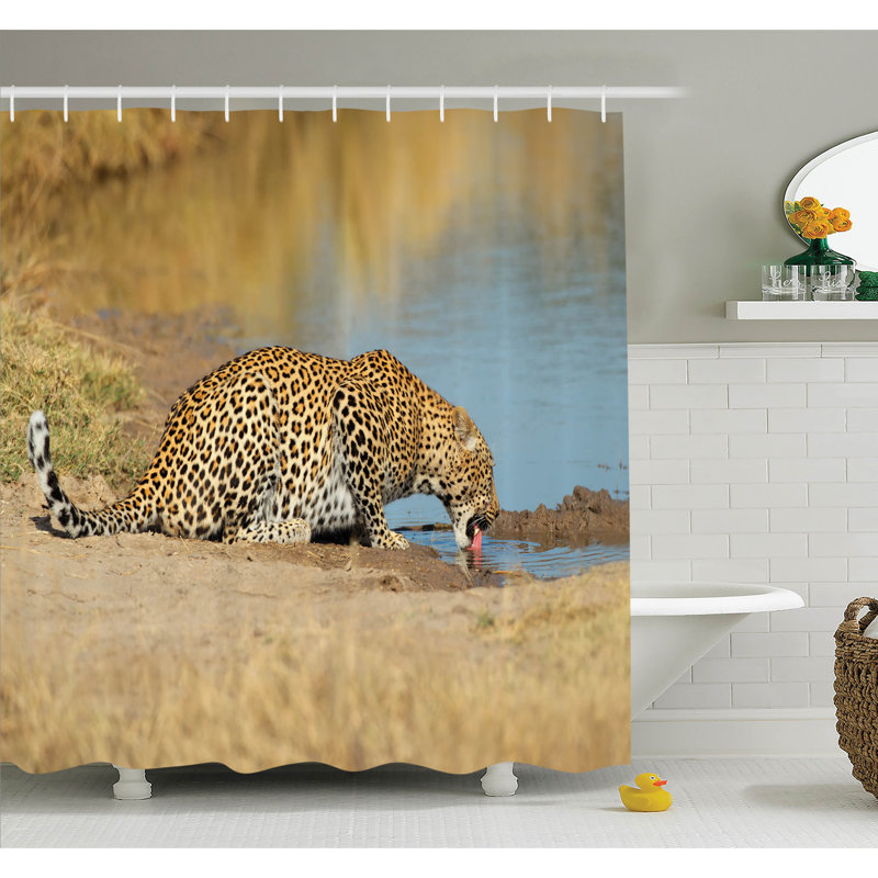 Ambesonne Animal Leopard in Africa Shower Curtain Set Wayfair